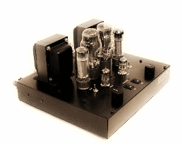 A pair of 6 watt SET monoblocks in one chassis. Features 4 inputs and volume control. Classic warm sound with a healthy bottom end.