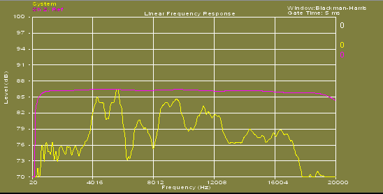 Linear frequency response of the DX55