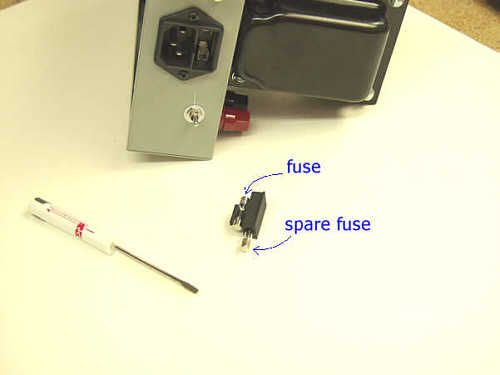 Picture of fuse and spare fuse location