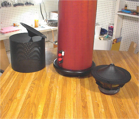 The Radials have two sets of binding posts - the top set holds a resistor to attenuate the tweeter.
